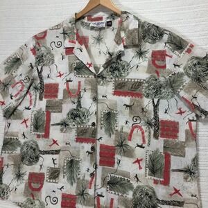 Paradise Bay Plus‎ Button Up Shirt Short Sleeve Abstract Print Top Size 5X